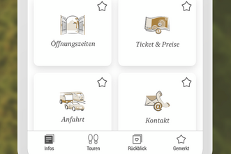 Unterseite der Heuneburg-App auf einem Mobiltelefon