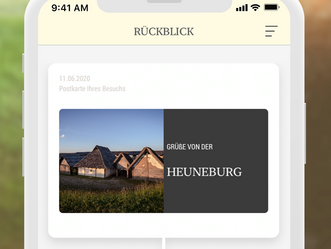 Unterseite der Heuneburg-App auf einem Mobiltelefon