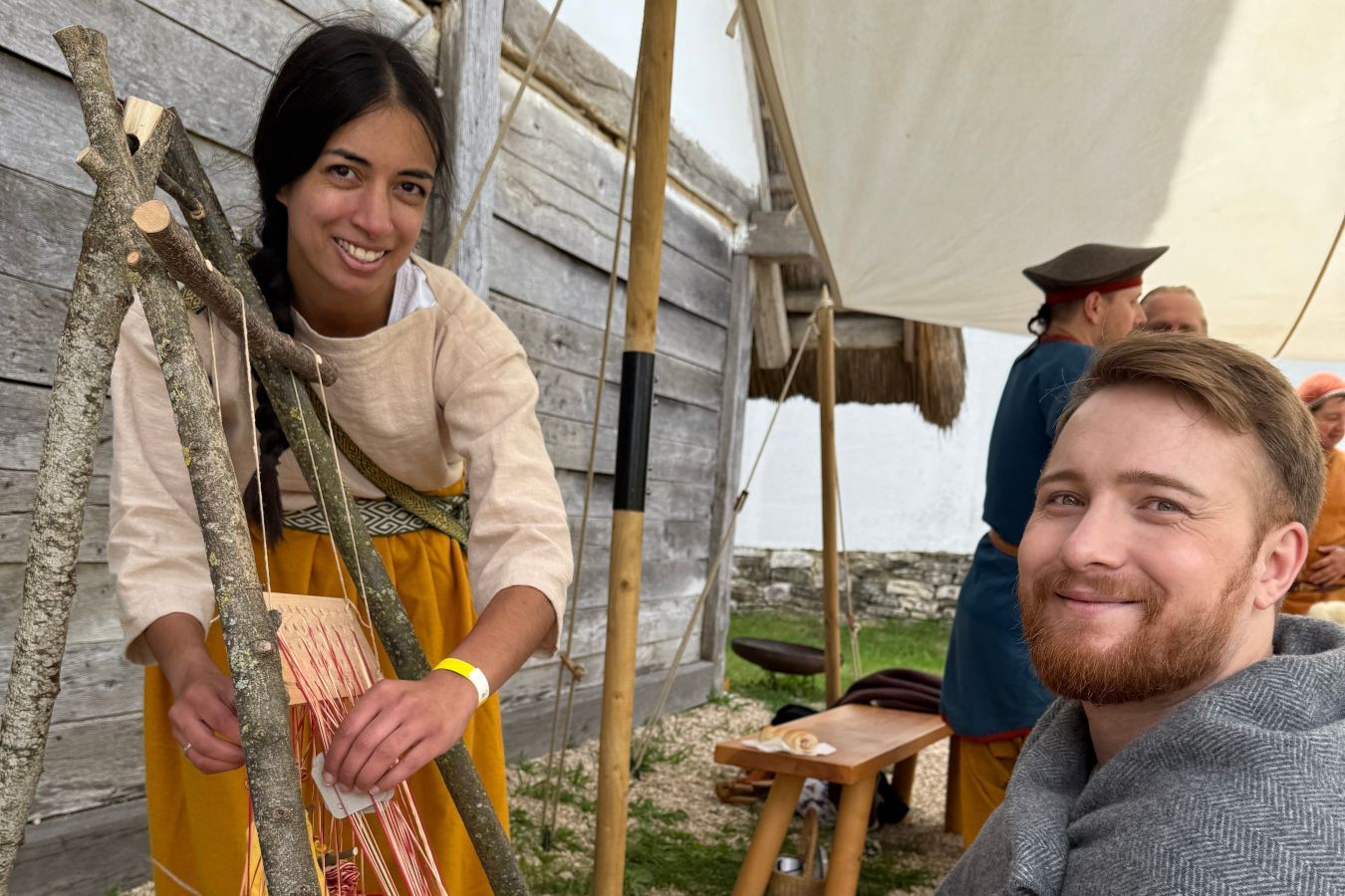 Heuneburg – Stadt Pyrene, Events, Darstellerin und Darsteller in keltischer Kleidung