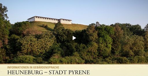 Startbildschirm des Filmes "Heuneburg - Stadt Pyrene: Informationen in Gebärdensprache"